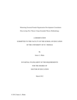 Mentoring External Female Organization Development Consultants: Discovering New Theory Using Grounded Theory Methodology