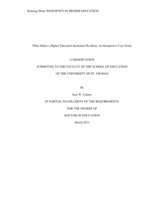 What Makes a Higher Education Institution Resilient: An Interpretive Case Study
