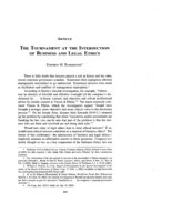 The Tournament at the Intersection of Business and Legal Ethics