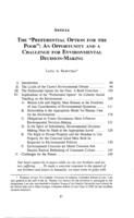 The "Preferential Option for the Poor": An Opportunity and a Challenge for Environmental Decision-Making