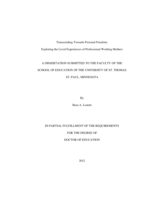 Transcending Towards Personal Freedom: Exploring the Lived Experiences of Professional Working Mothers