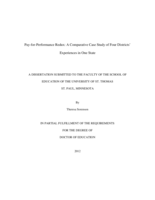 Pay-for-Performance Redux: A Comparative Case Study of Four Districts’ Experiences in One State