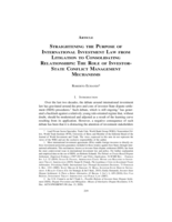 Straightening the Purpose of International Investment Law from Litigation to Consolidating Relationships: The Role of Investor-State Conflict Management Mechanisms