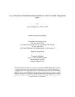 Loss of the Parent-Child Relationship after Divorce: Does Custodial Arrangement Matter?