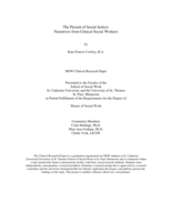 The Pursuit of Social Justice: Narratives from Clinical Social Workers