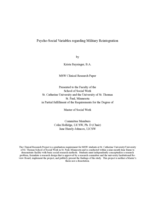Psycho-Social Variables regarding Military Reintegration