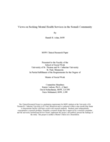 Views on Seeking Mental Health Services in the Somali Community