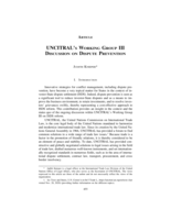 UNCITRAL's Working Group III Discussion on Dispute Prevention