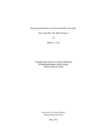 Integrating Spirituality Content into BSW Curriculum: How (and Why) We Must Pursue It