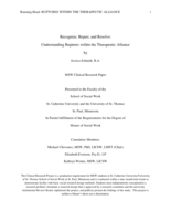 Recognize, Repair, and Resolve: Understanding Ruptures within the Therapeutic Alliance