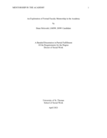 An Exploration of Formal Faculty Mentorship in the Academy