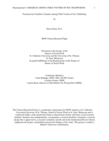 Psychosocial Variables Common among Child Victims of Sex Trafficking