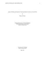 Agents of Healing and Inspiration: Preparing Students for Service in Social Work