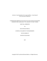 A Schism in Youth Baseball and its Lingering Effects: A Case Study of One Community’s Experience