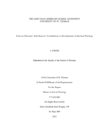 Union in Obscurity: Ruth Burrows’ Contributions to Developments in Mystical Theology