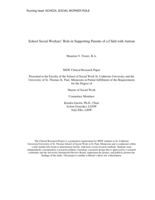School Social Workers' Role in Supporting Parents of a Child with Autism
