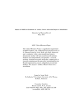 Impact of MBSR on Symptoms of Anxiety, Stress, and on the Degree of Mindfulness