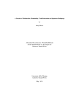A Decade of Distinction: Examining Field Education as Signature Pedagogy