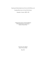 Exploring the Relationship between Perceived Self-Efficacy and Teaching Effectiveness for Social Work Faculty