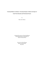 Fostering Resilience in Students: Advancing Strategies to Enhance the Impact of Social Work Education and Professional Practice