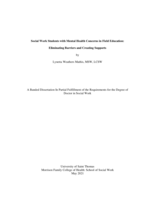 Social Work Students with Mental Health Concerns in Field Education: Eliminating Barriers and Creating Supports
