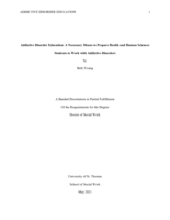 Addictive Disorder Education: A Necessary Means to Prepare Health and Human Sciences Students to Work with Addictive Disorders