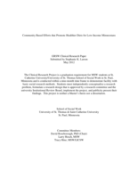 Community Based Efforts that Promote Healthier Diets for Low-Income Minnesotans