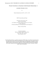 Parental Alcoholism on Attachment within Romantic Relationships
