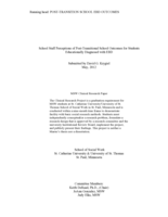 School Staff Perceptions of Post-Transitional Outcomes for Students Educationally Diagnosed with EBD