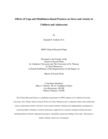 Effects of Yoga and Mindfulness-Based Practices on Stress and Anxiety in Children and Adolescents