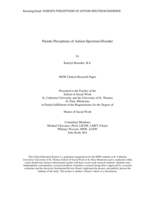 Parents Perceptions of Autism Spectrum Disorder