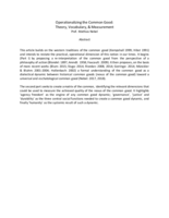 Operationalizing the Common Good:Theory, Vocabulary, & Measurement
