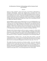 An Elementary Christian Anthropology and the Common Good