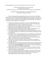 Marketing, the Beautiful, and the Common Good: Institutions and Practices to Promote an Authentic Vision of Beauty in the Marketplace