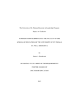 The University of St. Thomas Doctorate in Leadership Program: Impact on Graduates