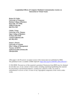 Longitudinal Effects of Computer-Mediated Communication Anxiety on Interaction in Virtual Teams