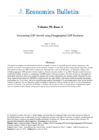 Forecasting GDP Growth using Disaggregated GDP Revisions