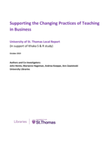 Supporting the Changing Practices of Teaching in Business: University of St. Thomas Local Report
