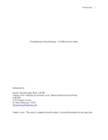 Psychodynamic Psychotherapy: An Effectiveness Study