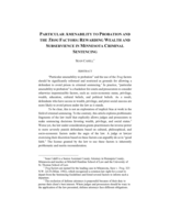 Particular Amenability to Probation and the Trog Factors: Rewarding Wealth and Subservience in Minnesota Criminal Sentencing