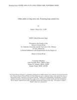 Older Adults in Long-Term Care: Fostering Hope Amidst Loss