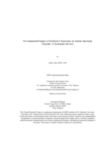Developmental Impact of Inclusion Classrooms on Autism Spectrum Disorder: A Systematic Review
