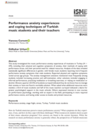 Performance Anxiety Experiences and Coping Techniques of Turkish Music Students and Their Teachers