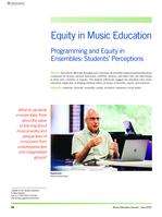 Equity in Music Education: Programming and Equity in Ensembles: Students’ Perceptions