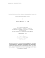 Perceived Effectiveness of Group Therapy in Elementary School Settings with Children Experiencing Parental Divorce