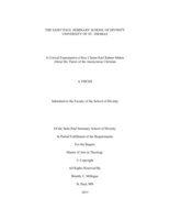 A Critical Examination of Key Claims Karl Rahner Makes About His Thesis of the Anonymous Christian