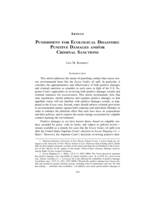 Punishment for Ecological Disasters: Punitive Damages and/or Criminal Sanctions