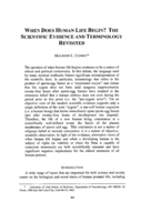 When Does Human Life Begin? The Scientific Evidence and Terminology Revisited