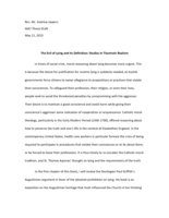 The Evil of Lying and its Definition: Studies In Thomistic Realism