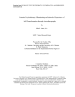 Somatic Psychotherapy: Illuminating an Embodied Experience of Self-Transformation through Autoethnography